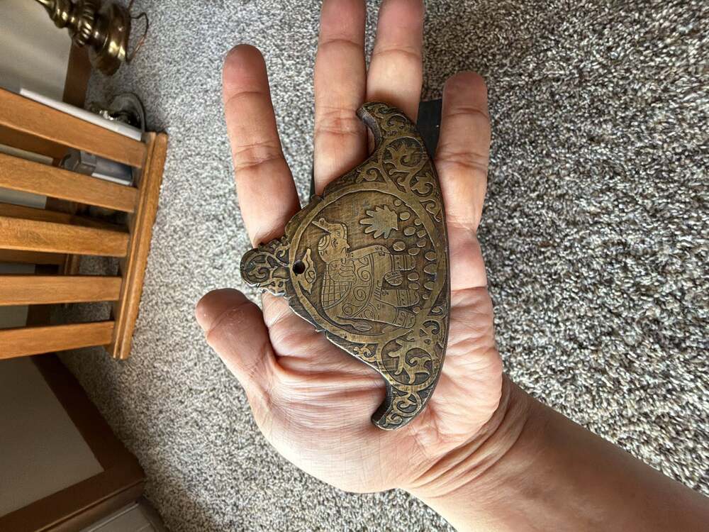 Vintage Thai Brass Elephant Decorative Wall Hanging Plaque